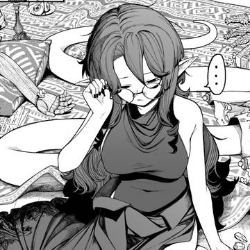 Original, serpentine woman, round glasses / Good morning, Yuriel.