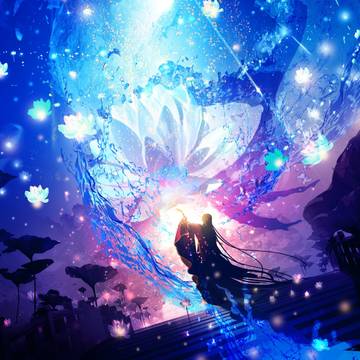 pixivSnow2024, scenery, background / 空の蓮