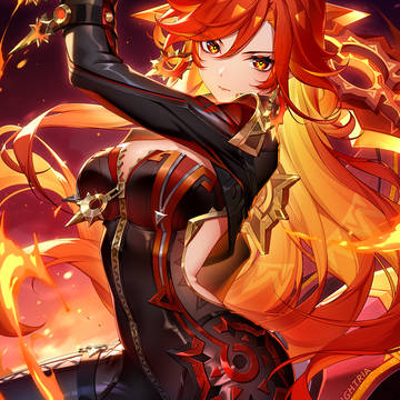 Genshin Impact, red hair, cool beauty / マーヴィカ☀