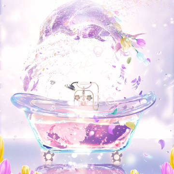 original, creation, illustration / チューリップ浴🌷🛀