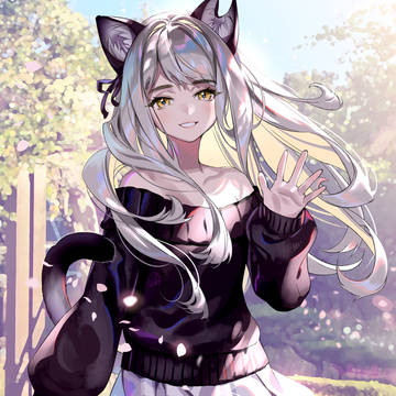 cat day, cat ears, girl / 春が来て、僕らはひとりで生きていく