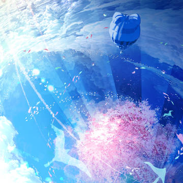 scenery, illustration, background / 1♡1RTごとにリアルに1年成長する桜 1万7000年の