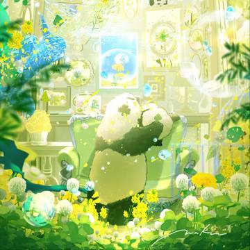 original, scenery, Clover / ひみつの新緑の部屋