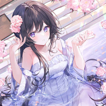 original, girl, black hair / clear🤍