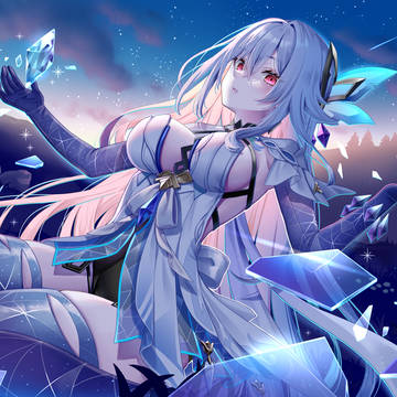 Genshin Impact, starry sky, ice / スカーク/原神
