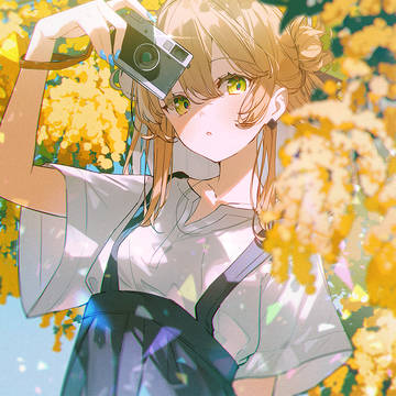 original, girl, flowers and girls / Acacia