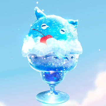 Japanese flapjack octopus, shaved ice, original / 夏すぎるめんだこちゃん