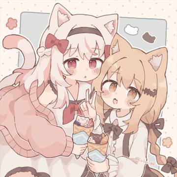 animal ears, cat ears, original / スイーツねこ