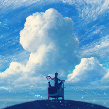 original, girl, scenery / 青くあり続ける