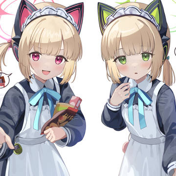 maid uniform, Saiba Momoi, Saiba Midori / 💗💚