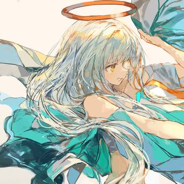 original, white hair, angel's halo / Ευφροσύνη