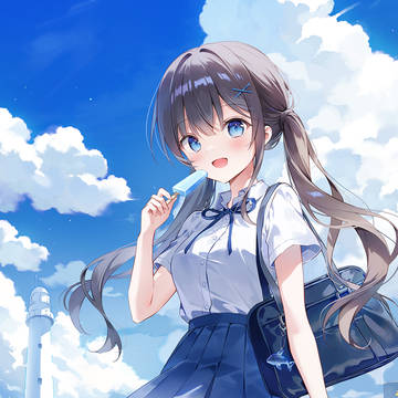 girl, young girl, uniform / 💙