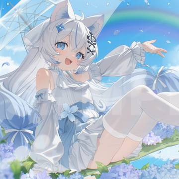 girl, original character, white tights / 🫐蓝莓口味雪糕🫐