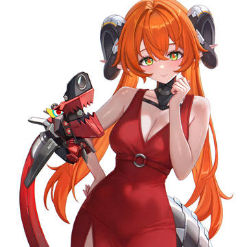 ZenlessZoneZero, large breasts, Zenless Zone Zero / Orphie in red dress