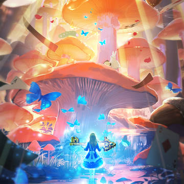 alice, autumn leaves, scenery / 不思議の国のアリス
