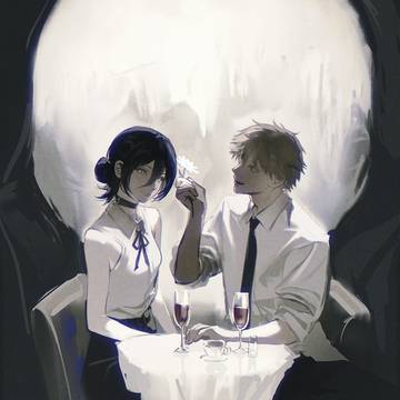 Chainsaw Man, denji, Reze / L' Amour de Pierrot