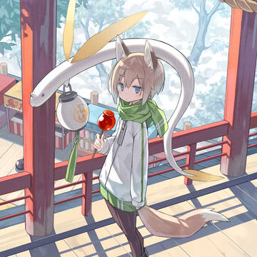 original, animal ears, girl / きつねと巳