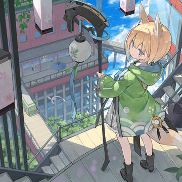 original, fox ears, original 1000+ bookmarks / オフィス街