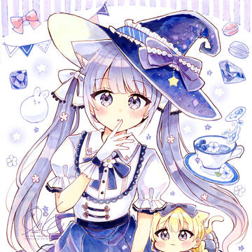 twin ponytails, witchgirl, animal ears / コピック ルコラちゃん