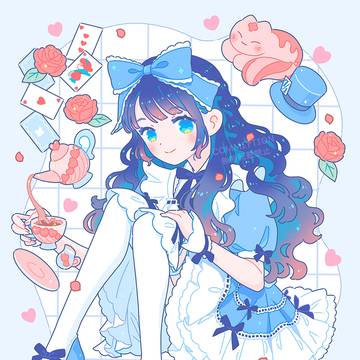 commission, illustration, illustration / 不思議の国のアリス