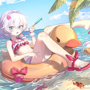 swimsuit, girl, barefoot / 水德丽莎