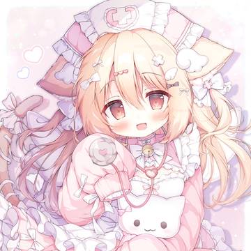 animal ears, cat ears, loli / ナースばにらちゃん💉🩷
