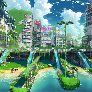 fantasy Tokyo, ruins, scenery / 八王子幻想
