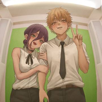 fanart, chainsawman, Chainsaw Man / デンジ君一緒にプリクラ撮ろうよ!