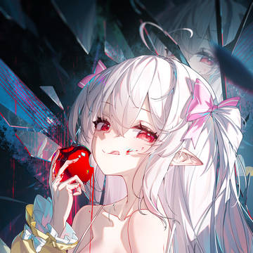 girl, red eyes, White Hair / 妹妹