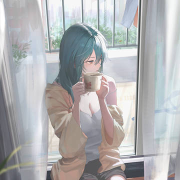 young girl, girl, coffee / coffee