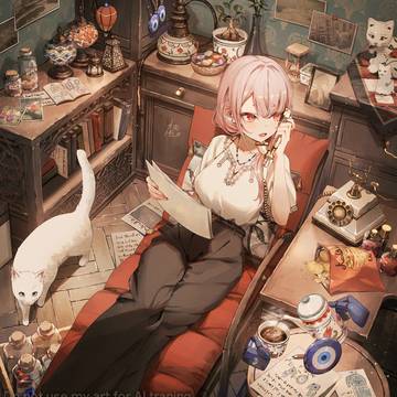 girl, creation, background / 研究者