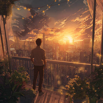 background, sunset, clouds / No.2