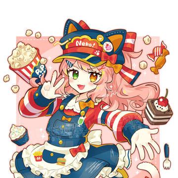 girl, illustration, original / ハイカロリーキャット