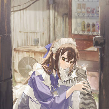 Fate/Grand Order, cat and girl, Japanese maid / メイドイン彦斎🐈🍵