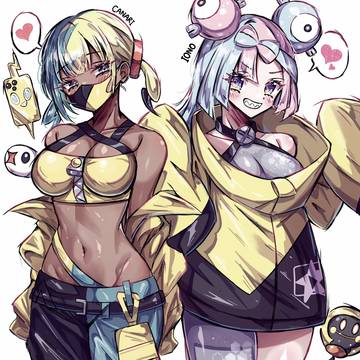 bellybutton, girl, illustration / ã«ããªã£&ãã³ãžã£ã¢ Canari & Ionoâ¡ïžâ¡ïž