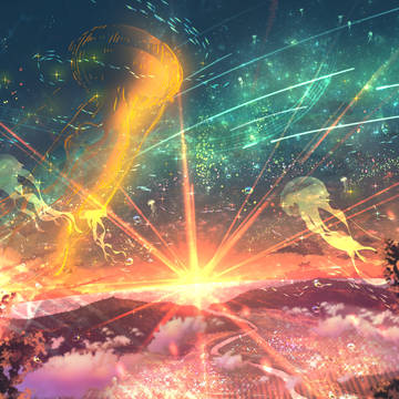 fantasy, dusk, background / 光之潮