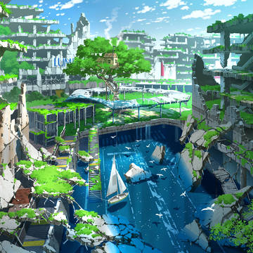 fantasy Tokyo, ruins, scenery / 町田幻想